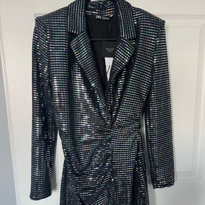 ZARA mirrored iridescent blazer dress